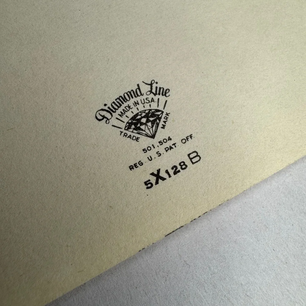Vintage Diamond Line‎ Christmas Card Gold Bells Red Mid Century Modern MCM